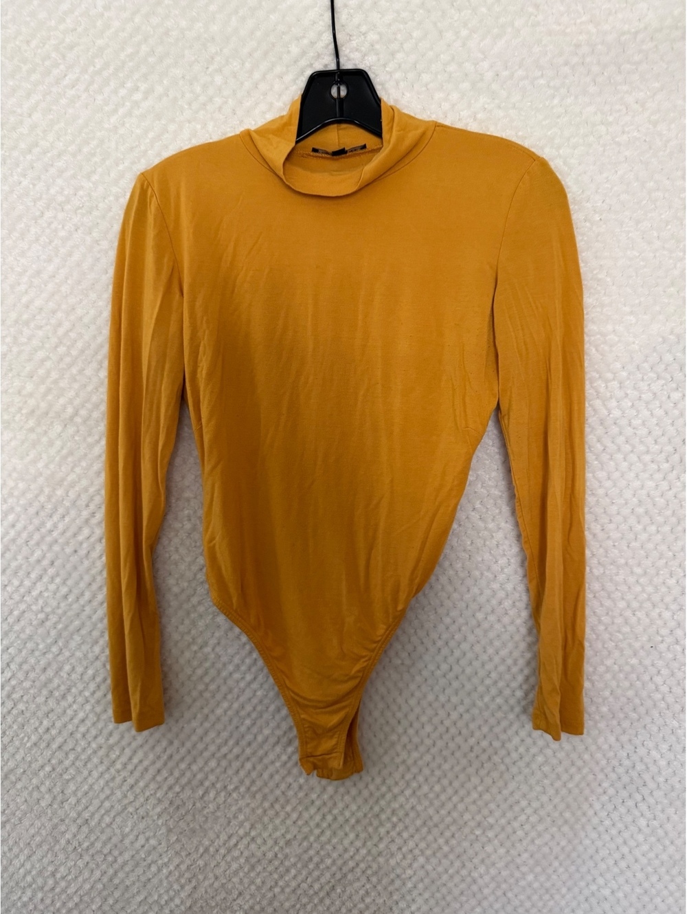 J. Lux Label Mustard Yellow Long Sleeve Turtleneck Bodysuit Medium